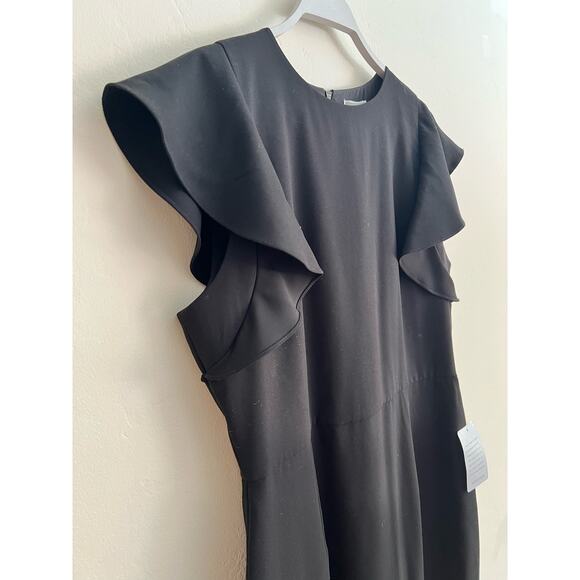 NEW Chelsea 28 Flutter Sleeve Stretch Sheath Little Black Dress Size: 14 - Picture 10 of 10